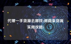 代理一手货源去哪找(微商拿货源实用攻略)