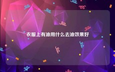 衣服上有油用什么去油效果好