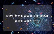 破壁机怎么给宝宝打肉泥(破壁机如何打肉泥给宝宝)