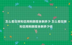 怎么看花呗和信用购额度各剩多少 怎么看花呗和信用购额度各剩多少钱