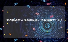 大衣能否放入洗衣机洗涤？洗衣指南大公开！