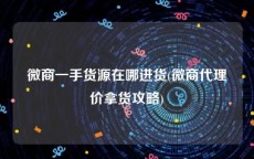 微商一手货源在哪进货(微商代理价拿货攻略)