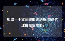 加盟一手货源哪能进到货(微商代理价拿货攻略)