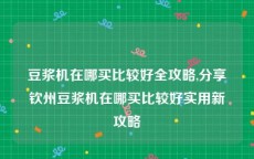 豆浆机在哪买比较好全攻略,分享钦州豆浆机在哪买比较好实用新攻略