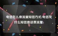 电信怎么查流量短信方式(电信发什么短信查话费流量)