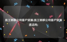 员工转移公司客户资源(员工转移公司客户资源违法吗)