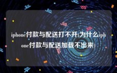 iphone付款与配送打不开(为什么iphone付款与配送加载不出来)