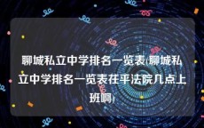 聊城私立中学排名一览表(聊城私立中学排名一览表茌平法院几点上班啊)