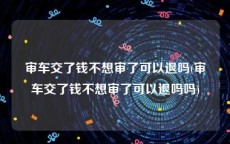 审车交了钱不想审了可以退吗(审车交了钱不想审了可以退吗吗)