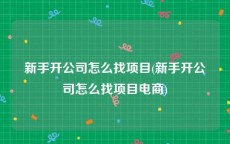 新手开公司怎么找项目(新手开公司怎么找项目电商)