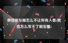 微信朋友圈怎么不让所有人看(微信怎么发不了朋友圈)