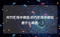 对方忙线中微信(对方忙线中微信是什么原因)