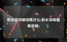 机长培训都训练什么(机长训练都练些啥)