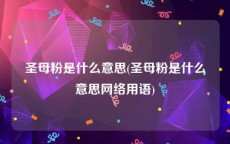 圣母粉是什么意思(圣母粉是什么意思网络用语)