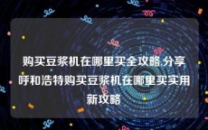 购买豆浆机在哪里买全攻略,分享呼和浩特购买豆浆机在哪里买实用新攻略