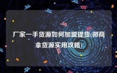 厂家一手货源如何加盟提货(微商拿货源实用攻略)