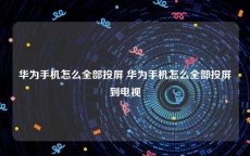 华为手机怎么全部投屏 华为手机怎么全部投屏到电视