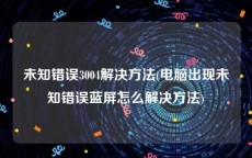 未知错误3004解决方法(电脑出现未知错误蓝屏怎么解决方法)