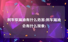 刹车泵漏油有什么危害(刹车漏油会有什么现象)