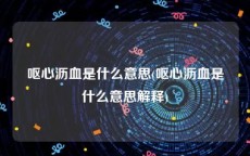 呕心沥血是什么意思(呕心沥血是什么意思解释)