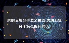 男朋友想分手怎么挽回(男朋友想分手怎么挽回的话)