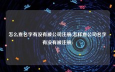 怎么查名字有没有被公司注册(怎样查公司名字有没有被注册)