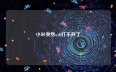 小米突然wifi打不开了