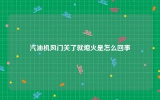 汽油机风门关了就熄火是怎么回事