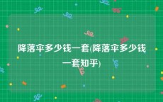 降落伞多少钱一套(降落伞多少钱一套知乎)