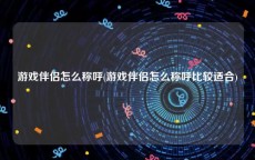 游戏伴侣怎么称呼(游戏伴侣怎么称呼比较适合)