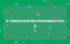 学习易语言有没有可能会用到的编程技巧或方法