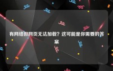 有网络但网页无法加载？这可能是你需要的答案