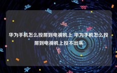 华为手机怎么投屏到电视机上 华为手机怎么投屏到电视机上投不出来