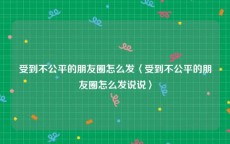 受到不公平的朋友圈怎么发〈受到不公平的朋友圈怎么发说说〉