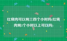 红烧肉可以炖三四个小时吗(红烧肉炖3个小时以上可以吗)