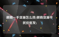 微商一手货源怎么找(微商货源平民价批发)