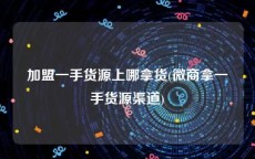 加盟一手货源上哪拿货(微商拿一手货源渠道)