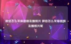 微信怎么发原图朋友圈照片 微信怎么发原图朋友圈照片呢