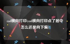 cad横向打印(cad横向打印点了居中怎么还是向下偏)