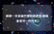 微商一手货源代理如何进货(微商拿货可一件代发)