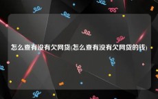 怎么查有没有欠网贷(怎么查有没有欠网贷的钱)