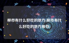 柳市有什么好吃的地方(柳市有什么好吃的地方推荐)