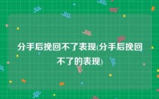 分手后挽回不了表现(分手后挽回不了的表现)