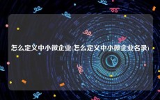 怎么定义中小微企业(怎么定义中小微企业名录)