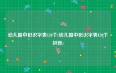 幼儿园中班识字表120个(幼儿园中班识字表120个拼音)