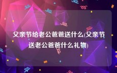 父亲节给老公爸爸送什么(父亲节送老公爸爸什么礼物)