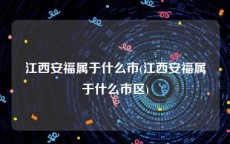 江西安福属于什么市(江西安福属于什么市区)