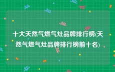 十大天然气燃气灶品牌排行榜(天然气燃气灶品牌排行榜前十名)