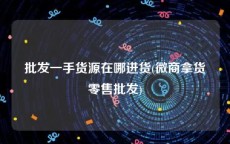 批发一手货源在哪进货(微商拿货零售批发)