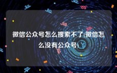 微信公众号怎么搜索不了(微信怎么没有公众号)